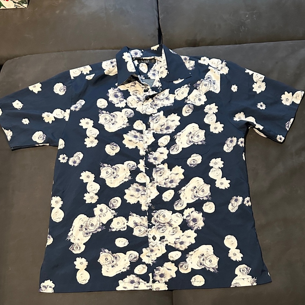 Floral Navy Men's Button Down Shirt
